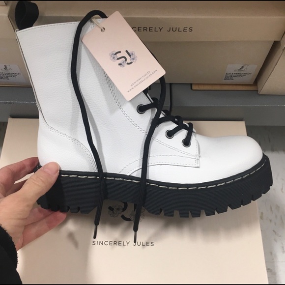 Sincerly Jules Shoes - 🤍Sincerely Jules Womens White Combat Boots🤍